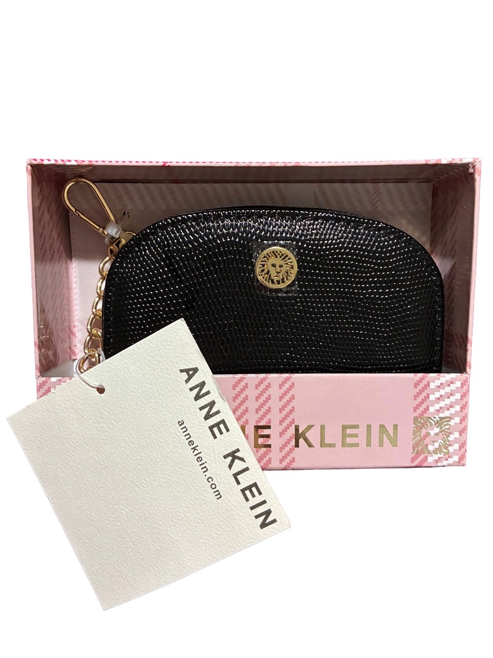 Anne Klein Black Boxed Curved Card Case